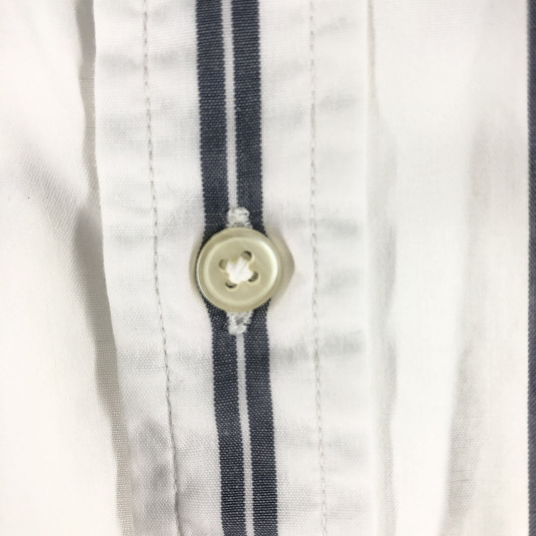 Christian Dior Short Sleeve Cotton Striped Shirt Box Shirt Men's M Size cotton white type Vintage Second Hand