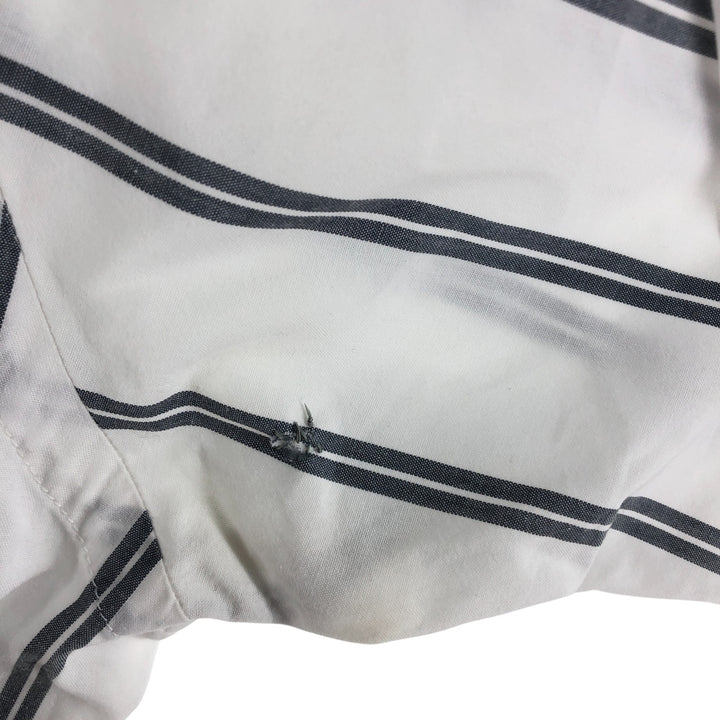 Christian Dior Short Sleeve Cotton Striped Shirt Box Shirt Men's M Size cotton white type Vintage Second Hand