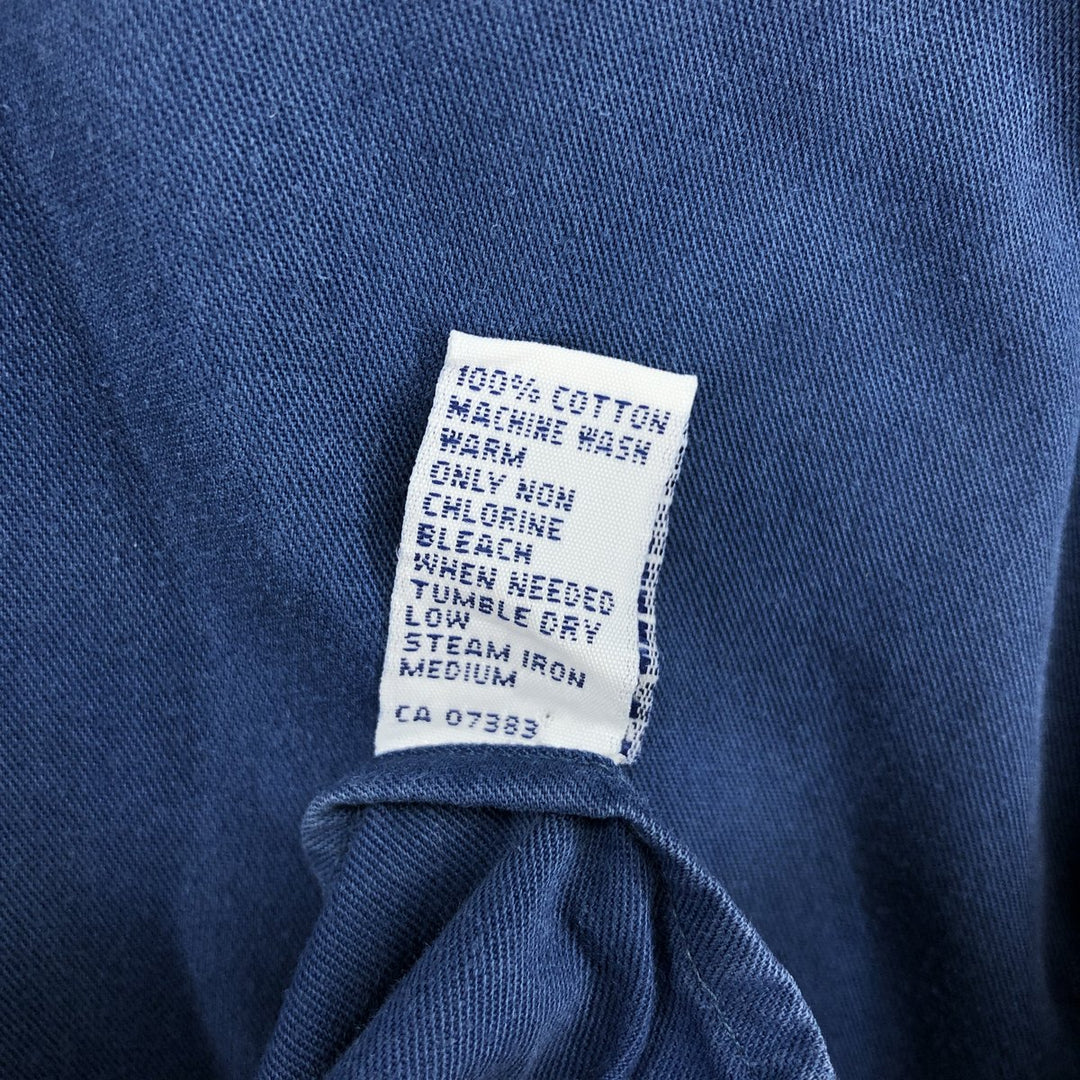 Ralph Lauren POLO by Ralph Lauren short sleeve button down shirt made in Canada men's XL size cotton Navy blue Vintage Second Hand