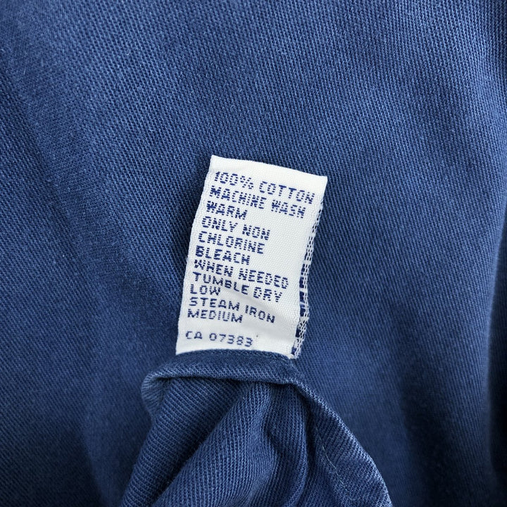 Ralph Lauren POLO by Ralph Lauren short sleeve button down shirt made in Canada men's XL size cotton Navy blue Vintage Second Hand