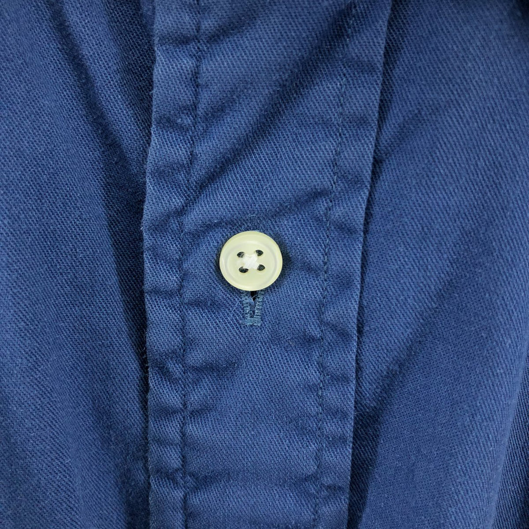 Ralph Lauren POLO by Ralph Lauren short sleeve button down shirt made in Canada men's XL size cotton Navy blue Vintage Second Hand