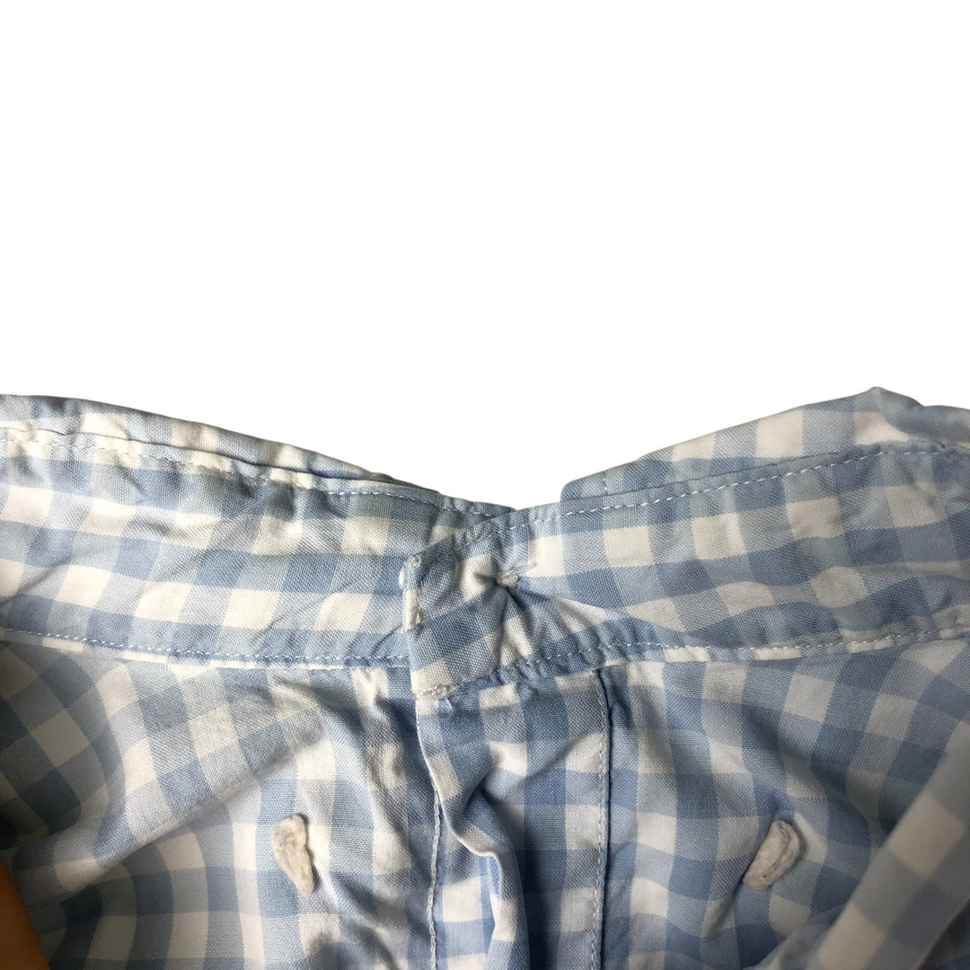 Ralph Lauren Classic Fit Gingham Check Short Sleeve Button-Down Check Shirt, Men's XL cotton Blue type light blue Vintage Second Hand