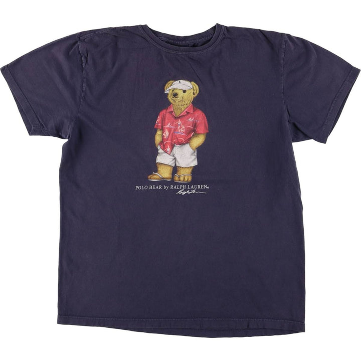 Ralph Lauren POLO by Ralph Lauren Polo Bear short sleeve printed T-shirt, men's size S cotton navy blue type Vintage Second Hand