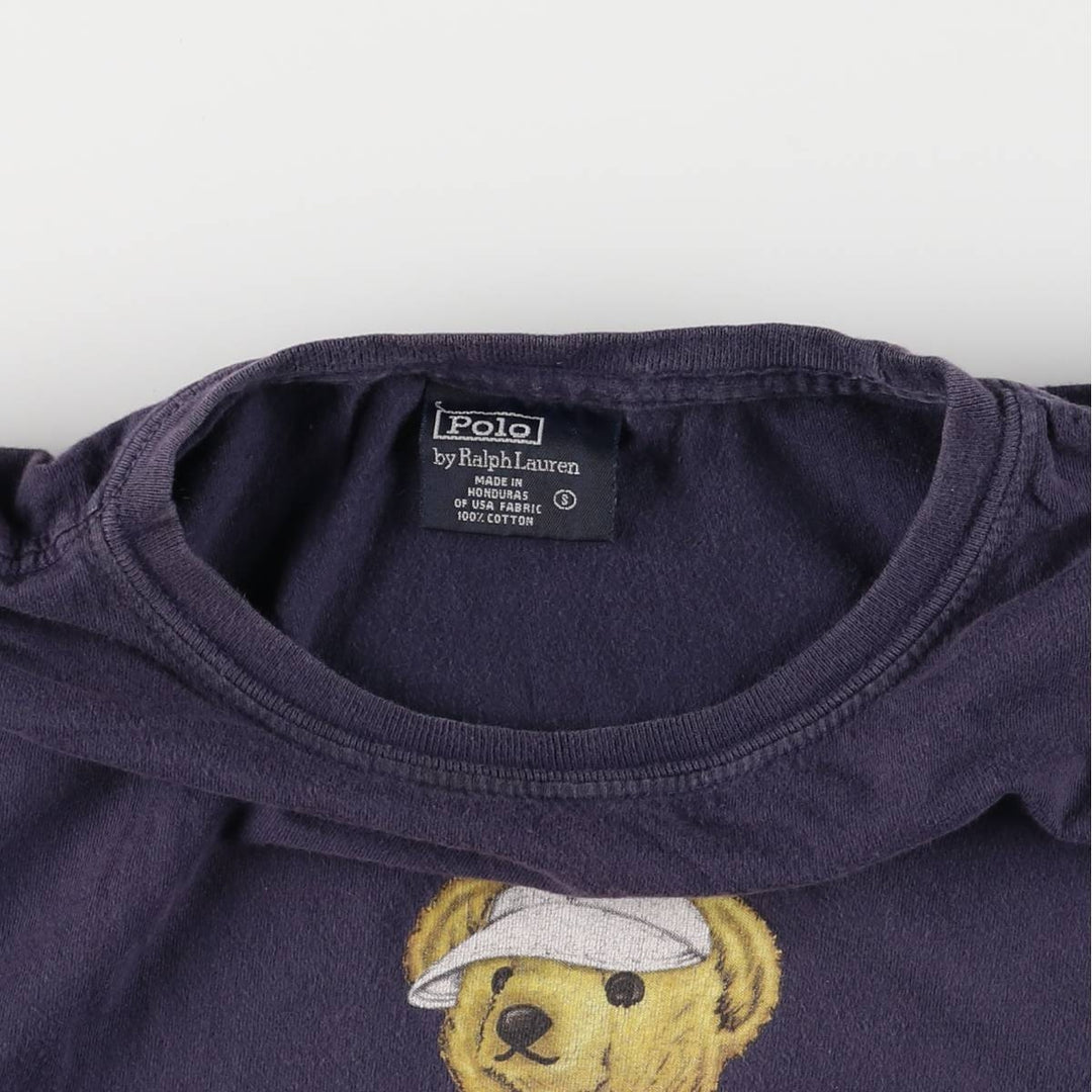 Ralph Lauren POLO by Ralph Lauren Polo Bear short sleeve printed T-shirt, men's size S cotton navy blue type Vintage Second Hand