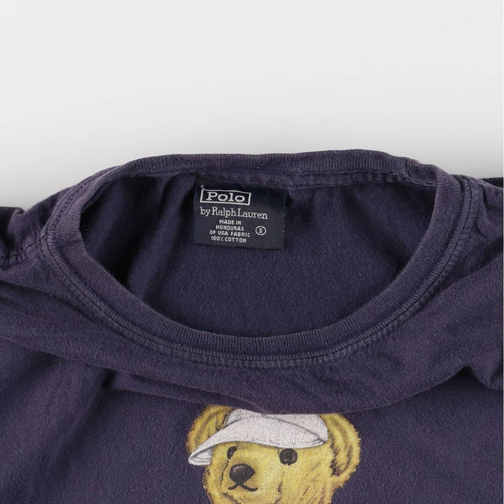Ralph Lauren POLO by Ralph Lauren Polo Bear short sleeve printed T-shirt, men's size S cotton navy blue type Vintage Second Hand