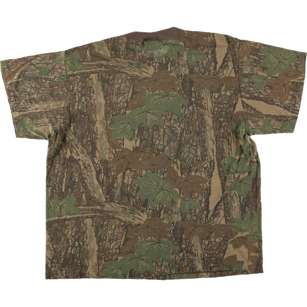90s-00'S Cabela's Camouflage Pattern Realtree Camo Short Sleeve Pocket T-Shirt, Made in USA, Men's Size Large, Vintage cotton Khaki type Vintage Second Hand