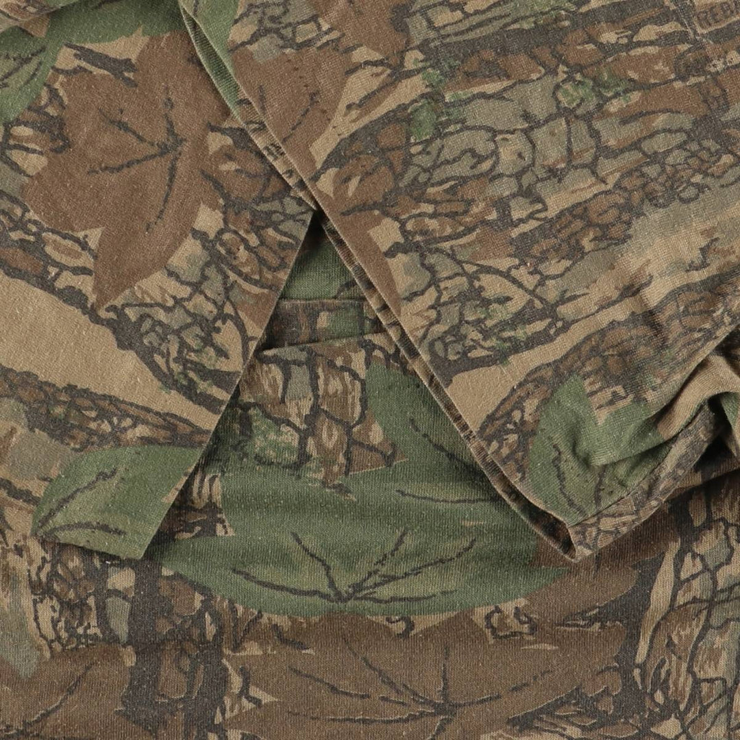 90s-00'S Cabela's Camouflage Pattern Realtree Camo Short Sleeve Pocket T-Shirt, Made in USA, Men's Size Large, Vintage cotton Khaki type Vintage Second Hand