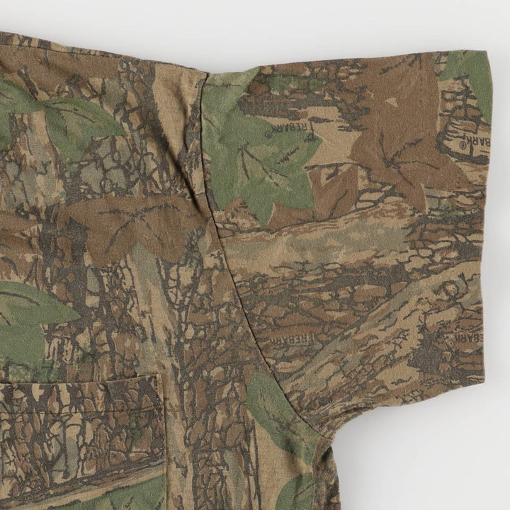 90s-00'S Cabela's Camouflage Pattern Realtree Camo Short Sleeve Pocket T-Shirt, Made in USA, Men's Size Large, Vintage cotton Khaki type Vintage Second Hand
