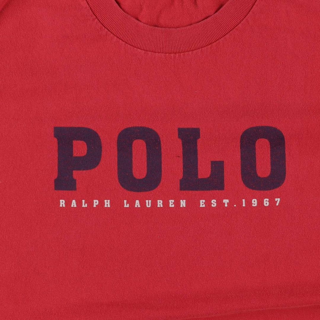 Ralph Lauren POLO JEANS COMPANY Short Sleeve Logo T-Shirt Made in USA Men's XL cotton red type Vintage Second Hand