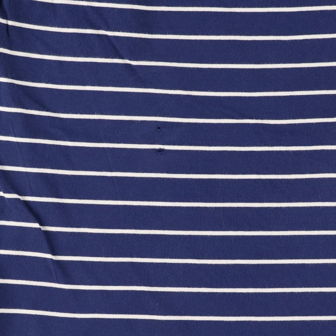 Ralph Lauren POLO RALPH LAUREN CUSTOM SLIM FIT short sleeve striped T-shirt men's size L cotton navy blue type Vintage Second Hand