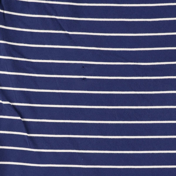 Ralph Lauren POLO RALPH LAUREN CUSTOM SLIM FIT short sleeve striped T-shirt men's size L cotton navy blue type Vintage Second Hand
