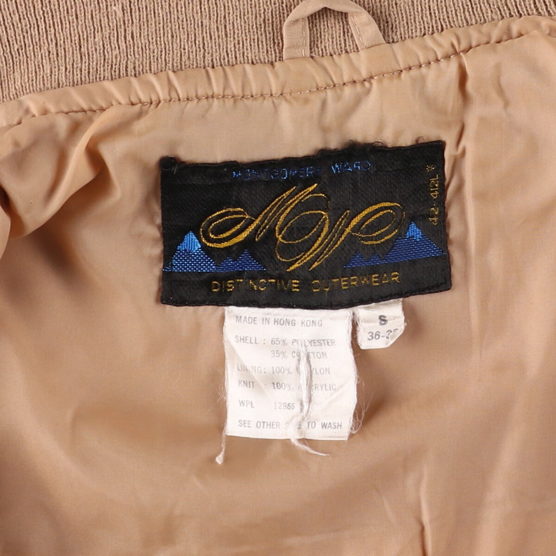 70s~ Montgomery Ward Derby Jacket, Cup Shoulder Jacket, Men's S Size, Vintage polyester Beige type Vintage Second Hand