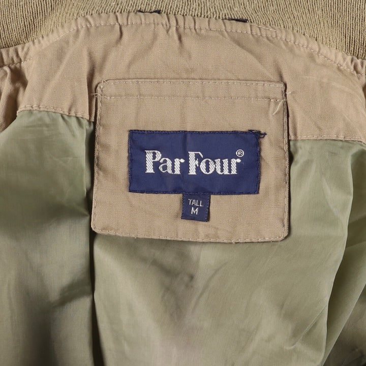 90'S Par Four Derby Jacket Cup Shoulder Jacket Men's M Size Vintage cotton Beige type Vintage Second Hand