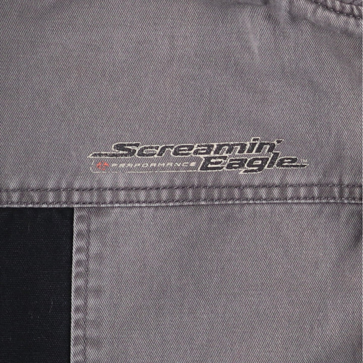 Harley-Davidson Eagle Pattern Cotton Blouson Men's Size L cotton black type Vintage Second Hand