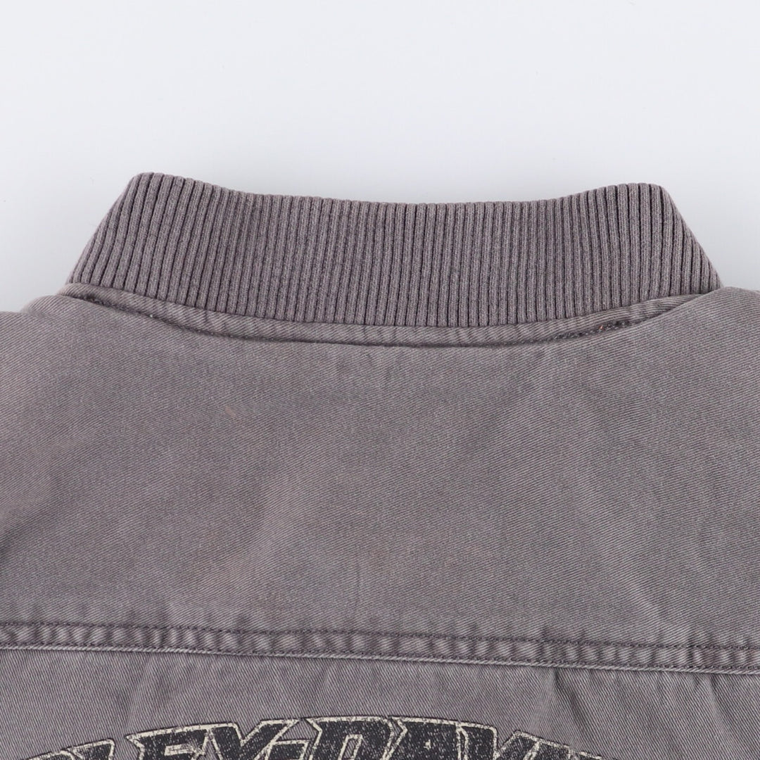 Harley-Davidson Eagle Pattern Cotton Blouson Men's Size L cotton black type Vintage Second Hand