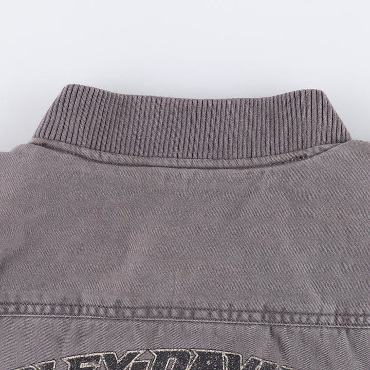 Harley-Davidson Eagle Pattern Cotton Blouson Men's Size L cotton black type Vintage Second Hand
