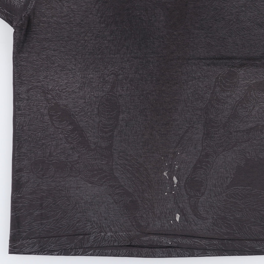 Vintage 90'S Screen Stars Eagle Pattern Large Print Animal T-Shirt, Made in USA, Men's Size L cotton black type Vintage Second Hand