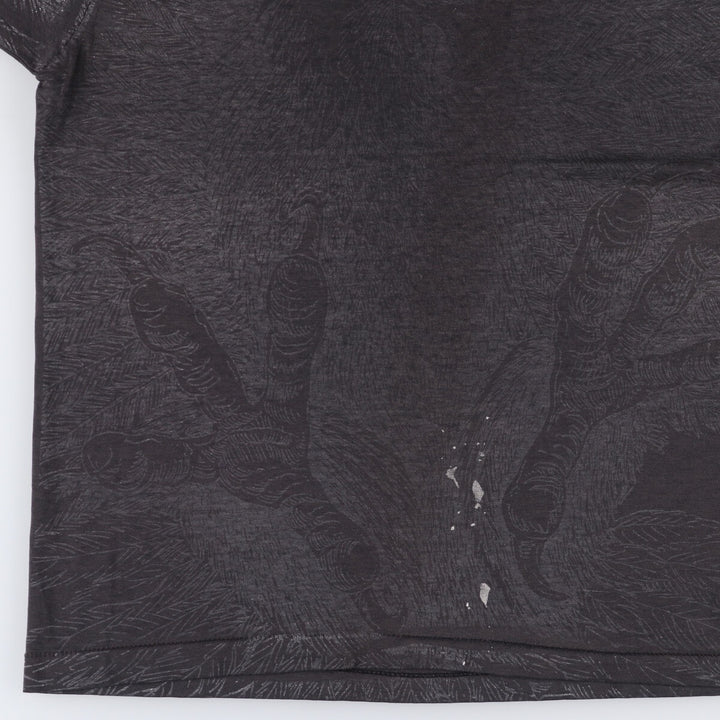 Vintage 90'S Screen Stars Eagle Pattern Large Print Animal T-Shirt, Made in USA, Men's Size L cotton black type Vintage Second Hand