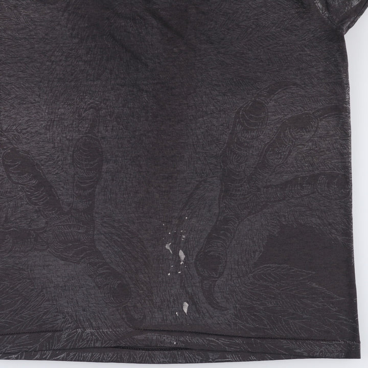 Vintage 90'S Screen Stars Eagle Pattern Large Print Animal T-Shirt, Made in USA, Men's Size L cotton black type Vintage Second Hand