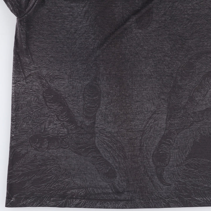 Vintage 90'S Screen Stars Eagle Pattern Large Print Animal T-Shirt, Made in USA, Men's Size L cotton black type Vintage Second Hand