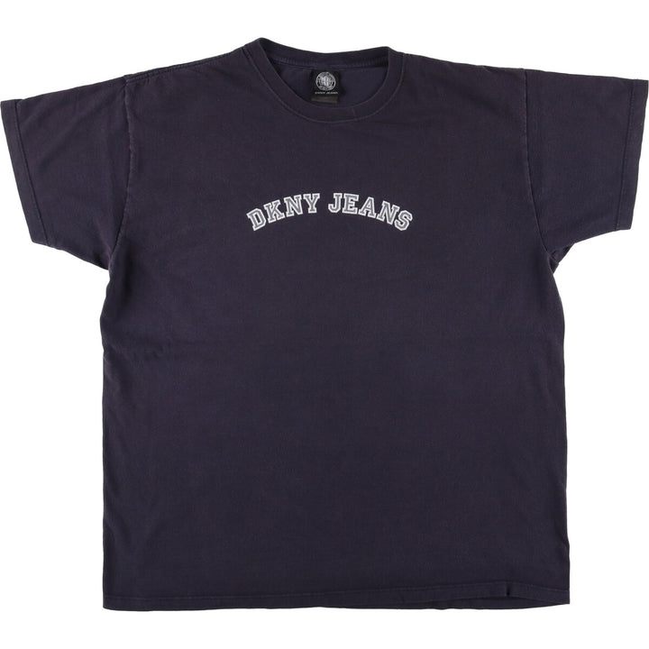 90'S Donna Karan New York DKNY JEANS Short Sleeve Logo T-Shirt, Made in USA, Men's XL, Vintage cotton black type Vintage Second Hand