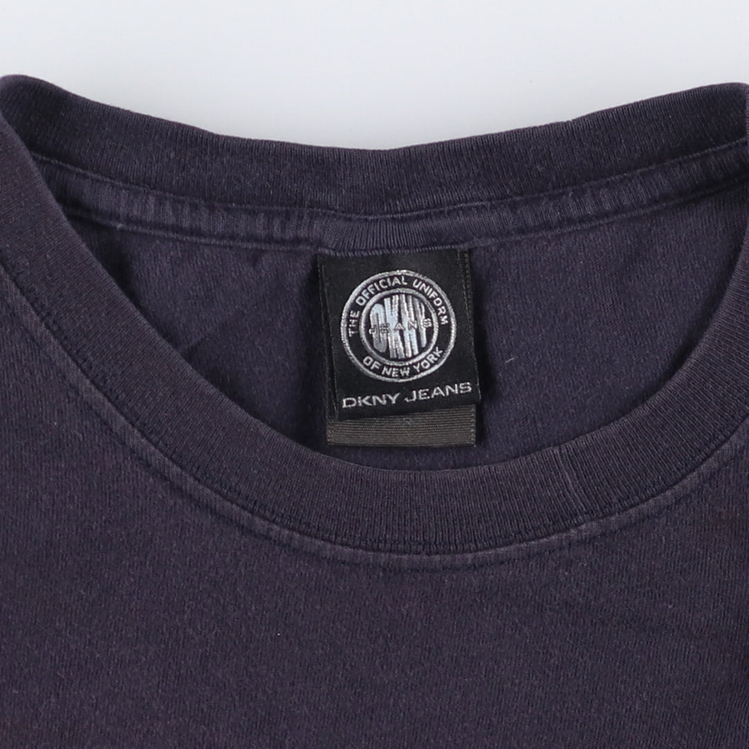 90'S Donna Karan New York DKNY JEANS Short Sleeve Logo T-Shirt, Made in USA, Men's XL, Vintage cotton black type Vintage Second Hand