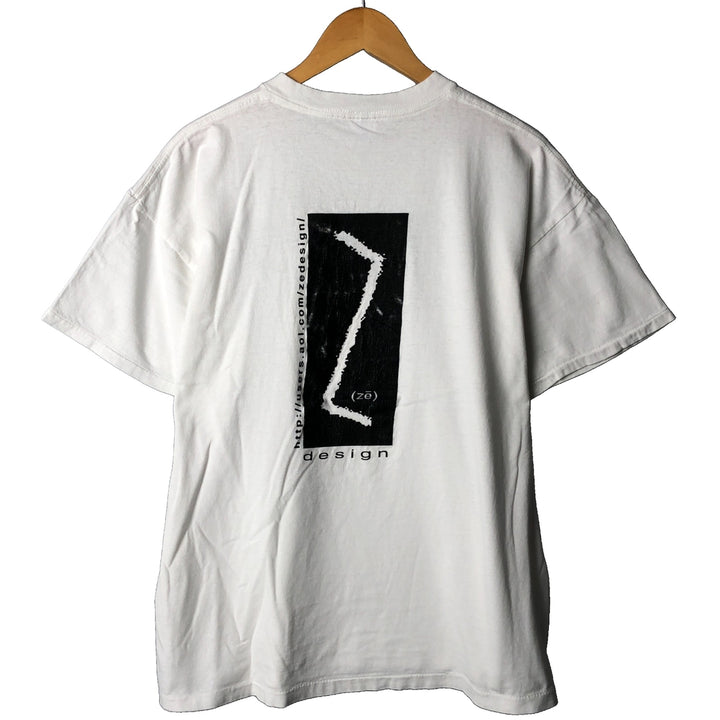 Vintage 90'S Delta ZE DESIGN advertising T-shirt, men's size XL cotton white type Vintage Second Hand