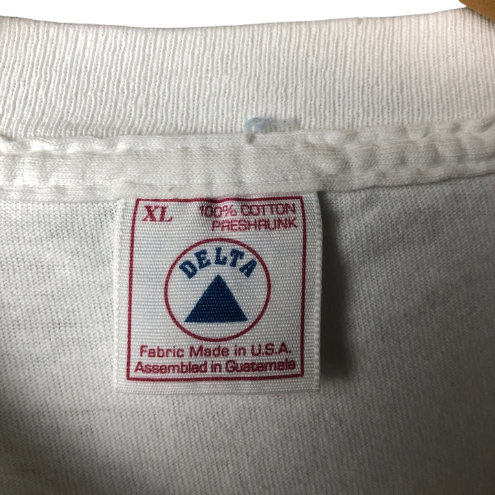 Vintage 90'S Delta ZE DESIGN advertising T-shirt, men's size XL cotton white type Vintage Second Hand