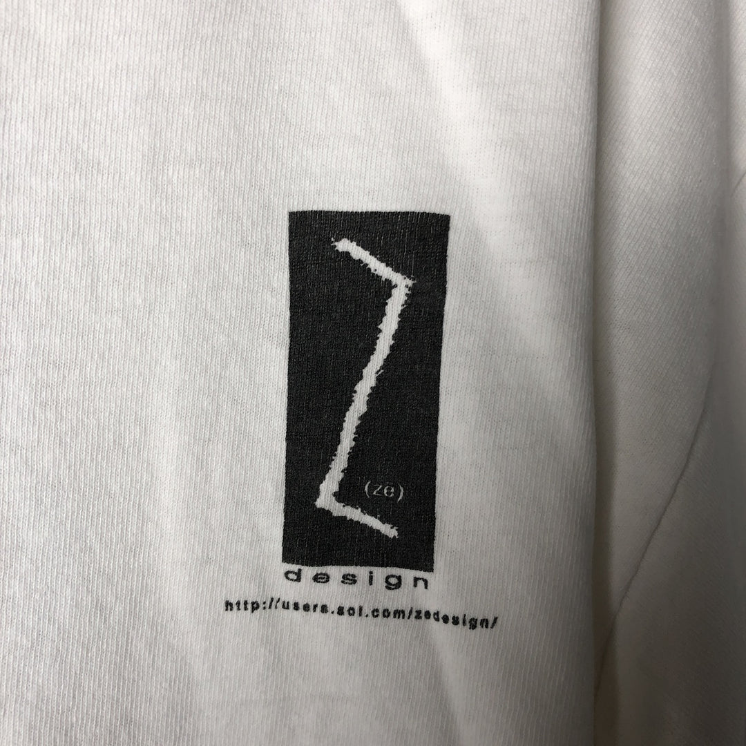Vintage 90'S Delta ZE DESIGN advertising T-shirt, men's size XL cotton white type Vintage Second Hand