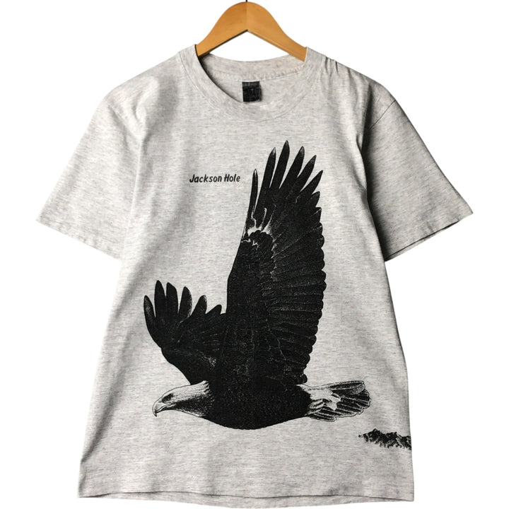 Vintage Eagle Pattern Animal T-shirt, Men's Size Small unclear gray type Vintage Second Hand
