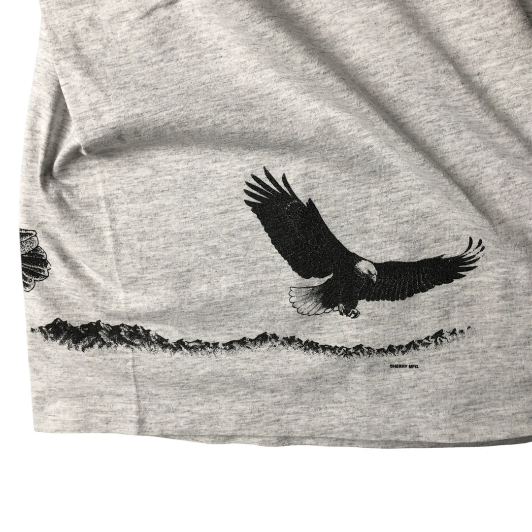 Vintage Eagle Pattern Animal T-shirt, Men's Size Small unclear gray type Vintage Second Hand