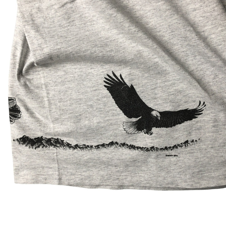 Vintage Eagle Pattern Animal T-shirt, Men's Size Small unclear gray type Vintage Second Hand