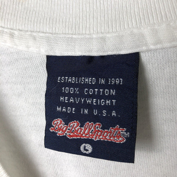 Vintage 90'S Big Ball Sports Fish Print Animal T-Shirt, Made in USA, Men's Size L cotton white type Vintage Second Hand