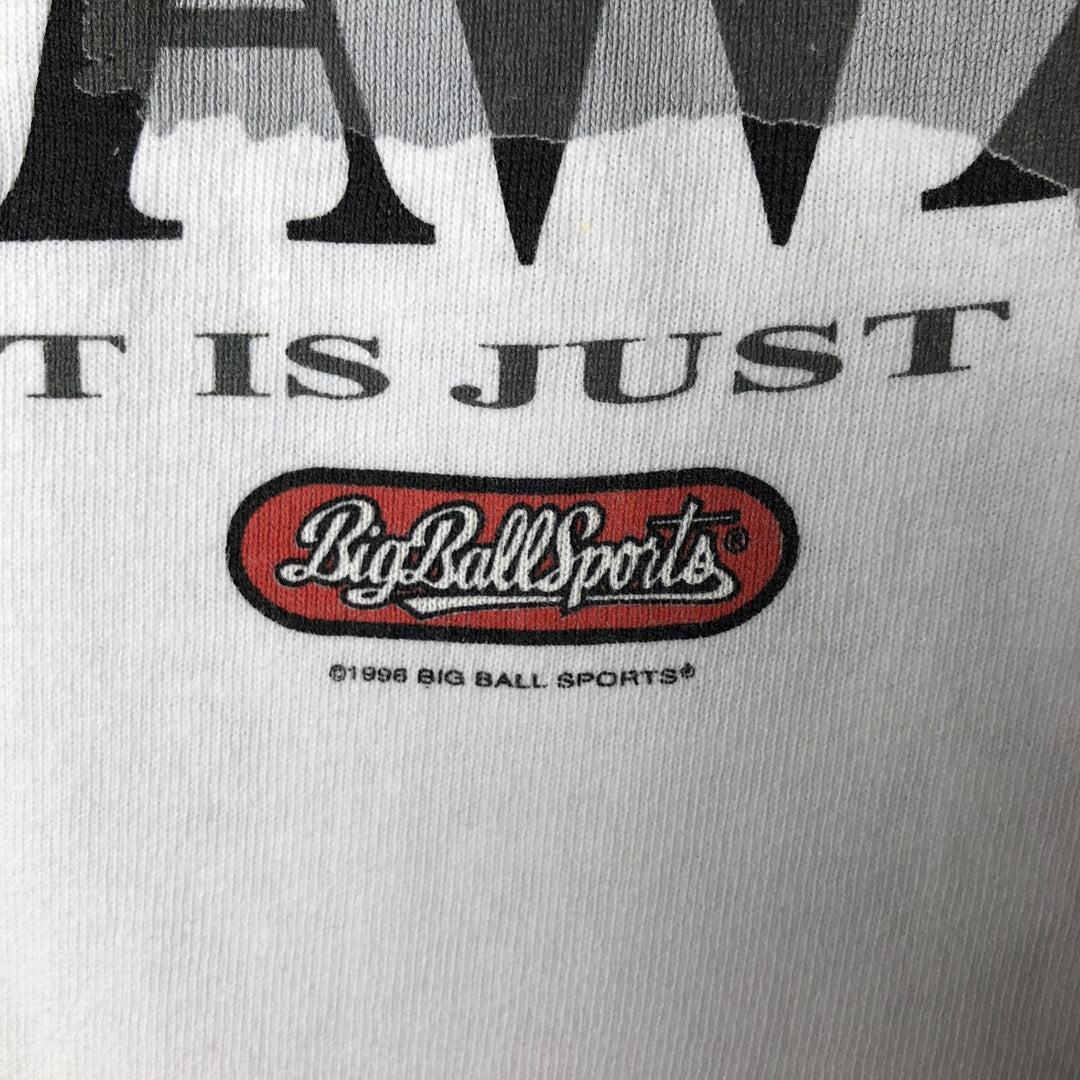Vintage 90'S Big Ball Sports Fish Print Animal T-Shirt, Made in USA, Men's Size L cotton white type Vintage Second Hand
