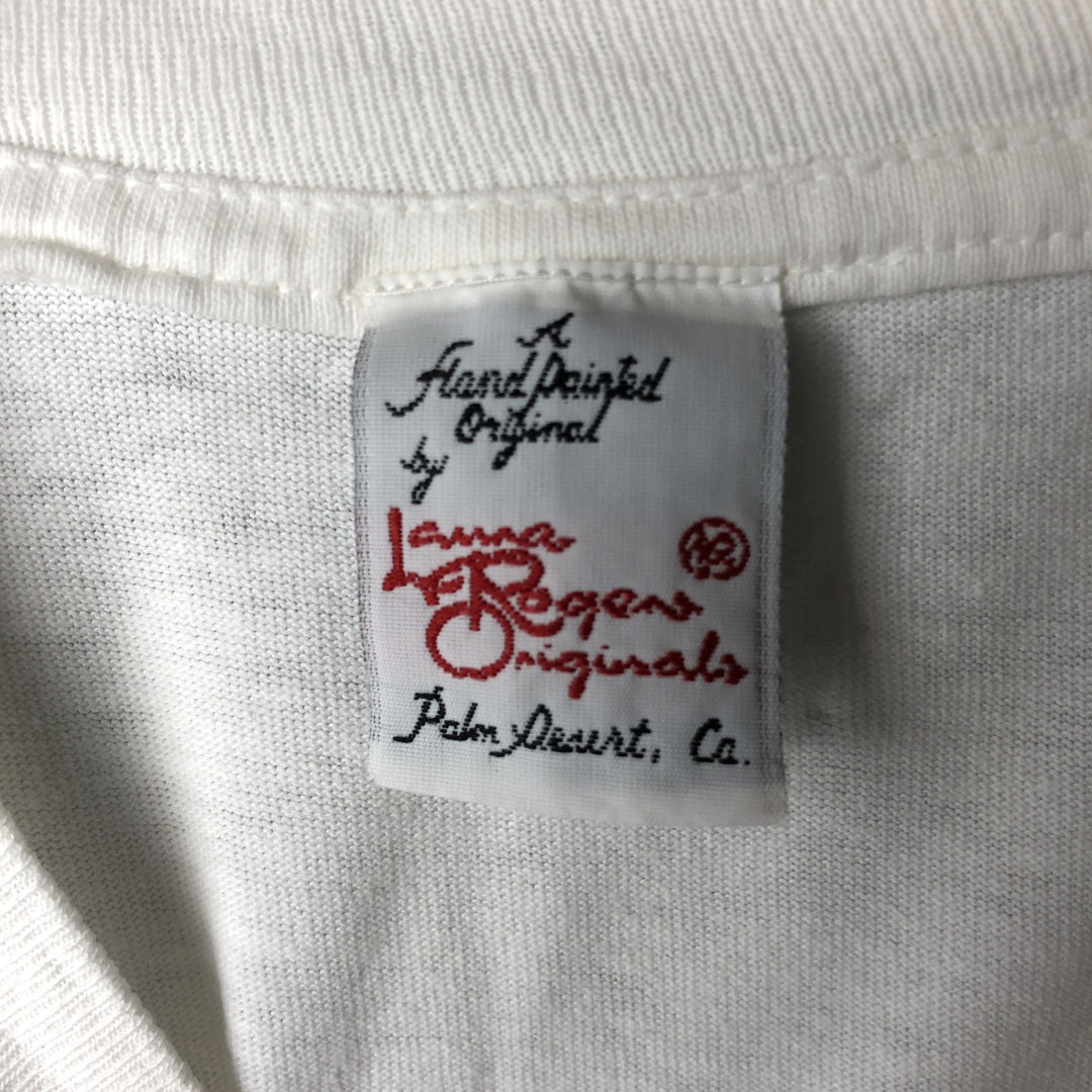 Vintage 90'S LANNA ROGEAS ORIGINALS Rhodesian Ridgeback Dog Print Animal T-Shirt, Made in USA, Men's Size L cotton white type Vintage Second Hand