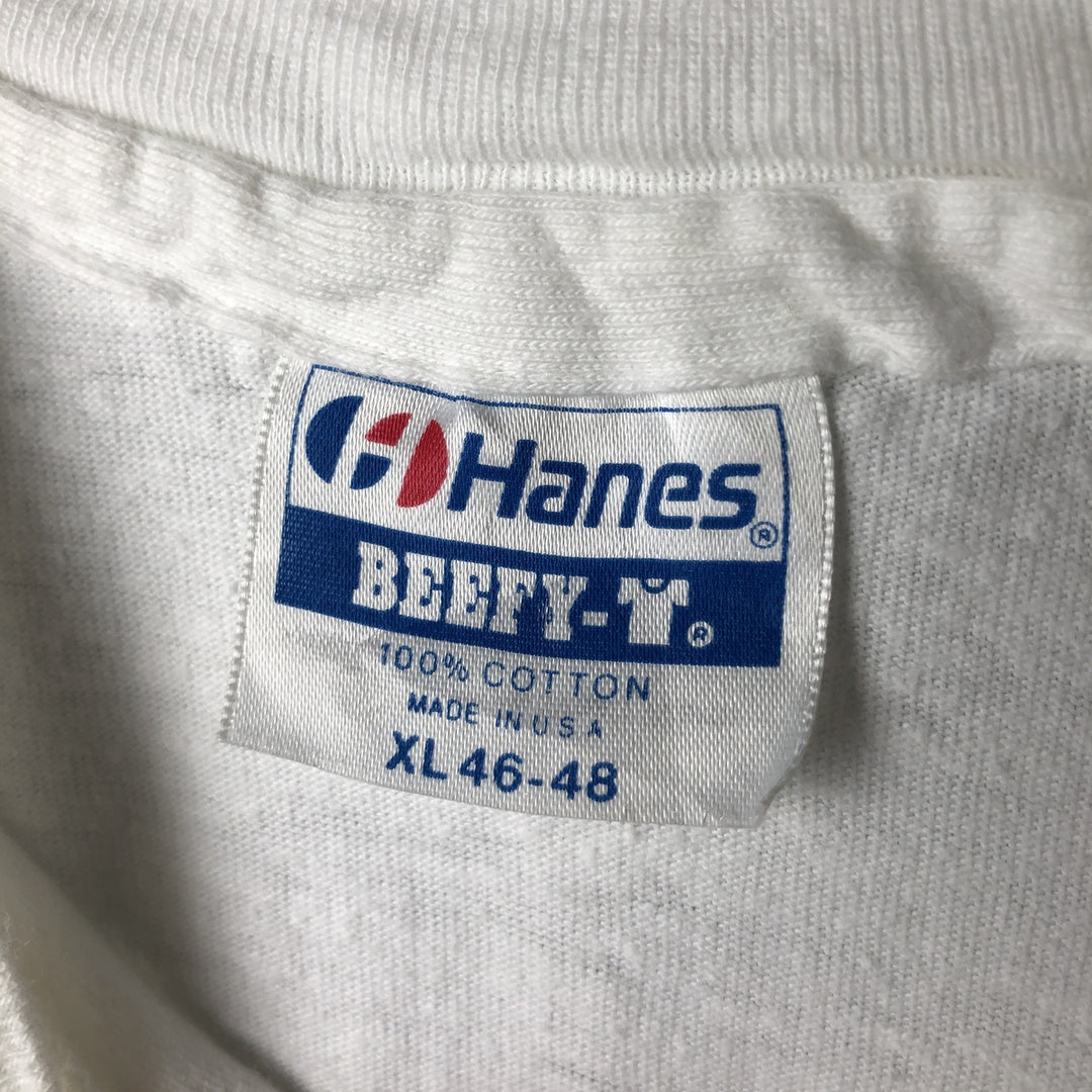 Vintage 90'S Hanes Beefy-T Blue Tag Fish Print Animal T-Shirt, Made in USA, Men's Size XL cotton white type Vintage Second Hand