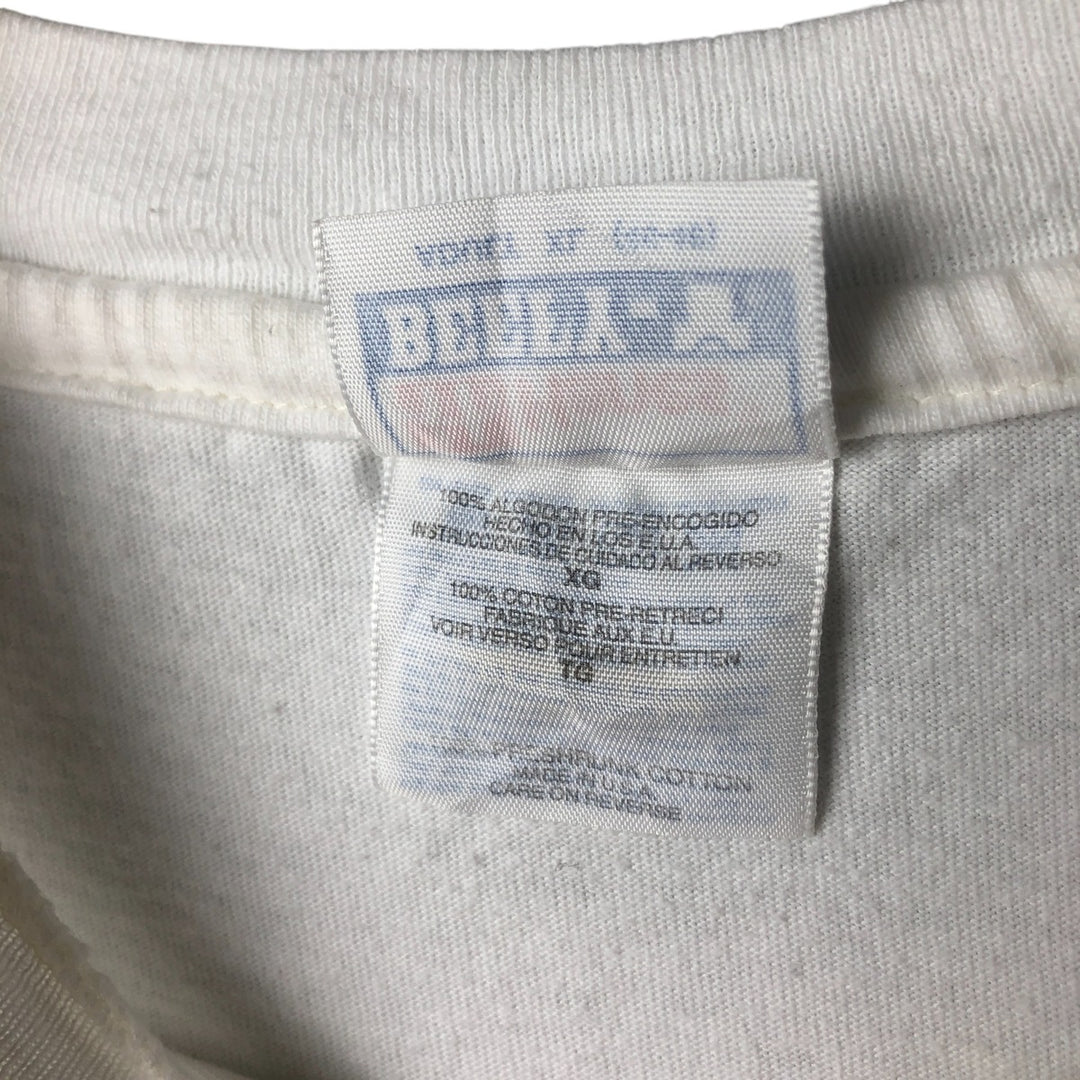 Vintage 90'S Hanes Beefy-T Blue Tag Fish Print Animal T-Shirt, Made in USA, Men's Size XL cotton white type Vintage Second Hand