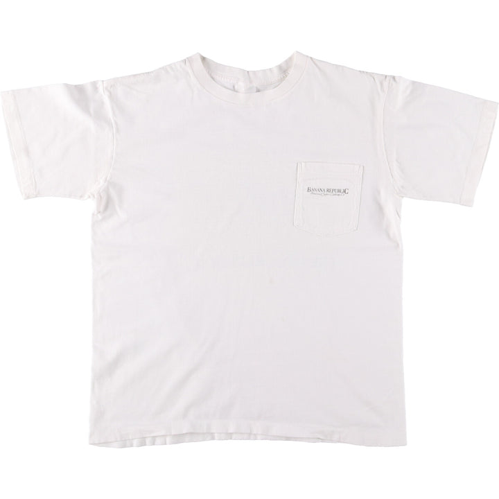 90'S Vintage Banana Republic Animal Pattern Short Sleeve Logo T-Shirt, Men's Size L unclear white type Vintage Second Hand
