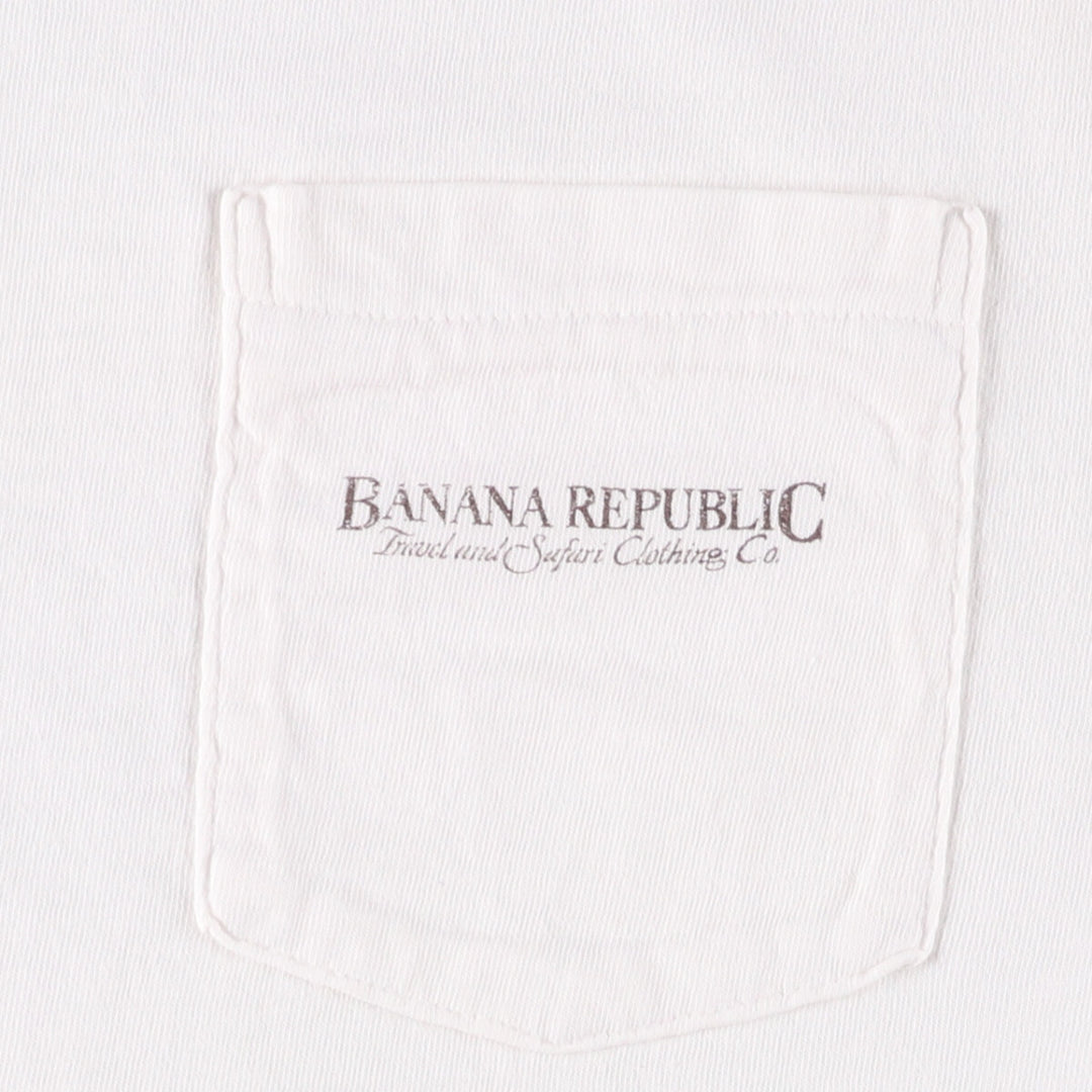 90'S Vintage Banana Republic Animal Pattern Short Sleeve Logo T-Shirt, Men's Size L unclear white type Vintage Second Hand
