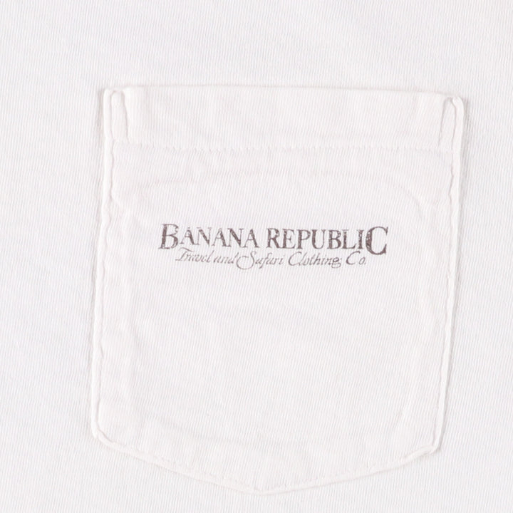 90'S Vintage Banana Republic Animal Pattern Short Sleeve Logo T-Shirt, Men's Size L unclear white type Vintage Second Hand
