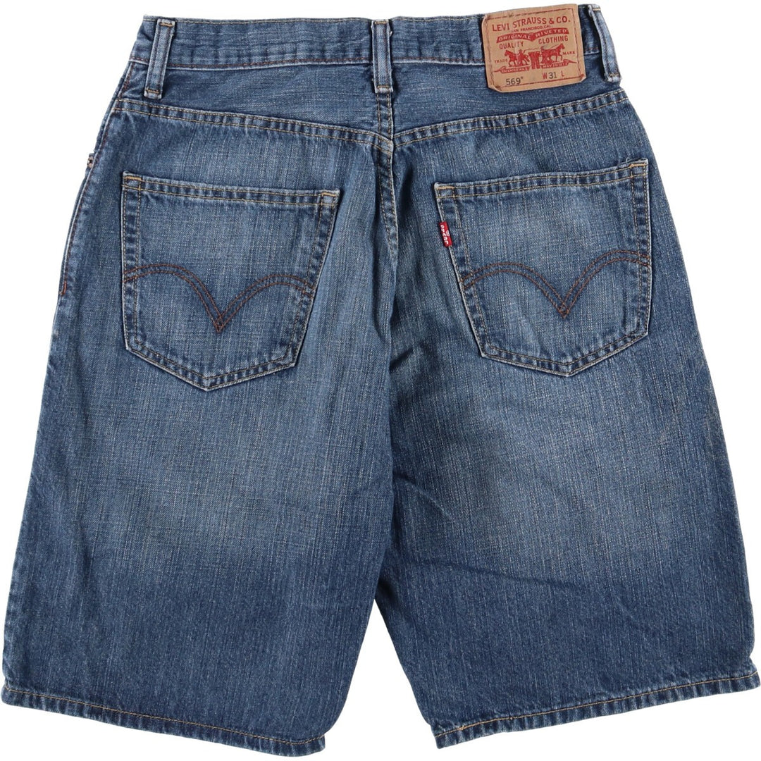 Levi's 569 LOOSE STRAIGHT denim shorts, half pants, men's w31 equivalent cotton blue type Vintage Second Hand