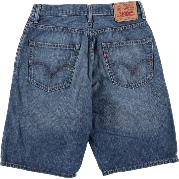 Levi's 569 LOOSE STRAIGHT denim shorts, half pants, men's w31 equivalent cotton blue type Vintage Second Hand