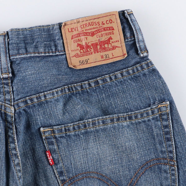 Levi's 569 LOOSE STRAIGHT denim shorts, half pants, men's w31 equivalent cotton blue type Vintage Second Hand