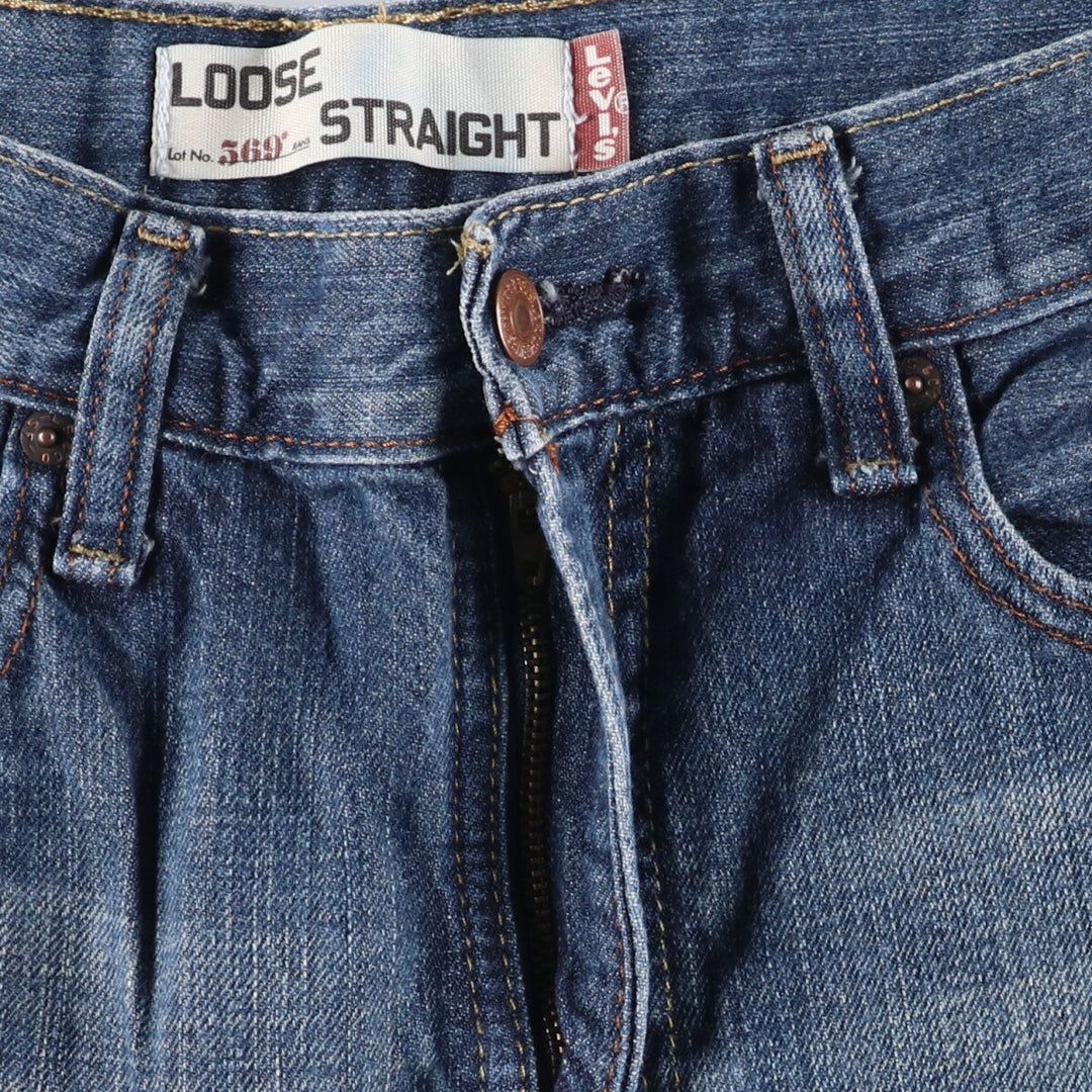 Levi's 569 LOOSE STRAIGHT denim shorts, half pants, men's w31 equivalent cotton blue type Vintage Second Hand