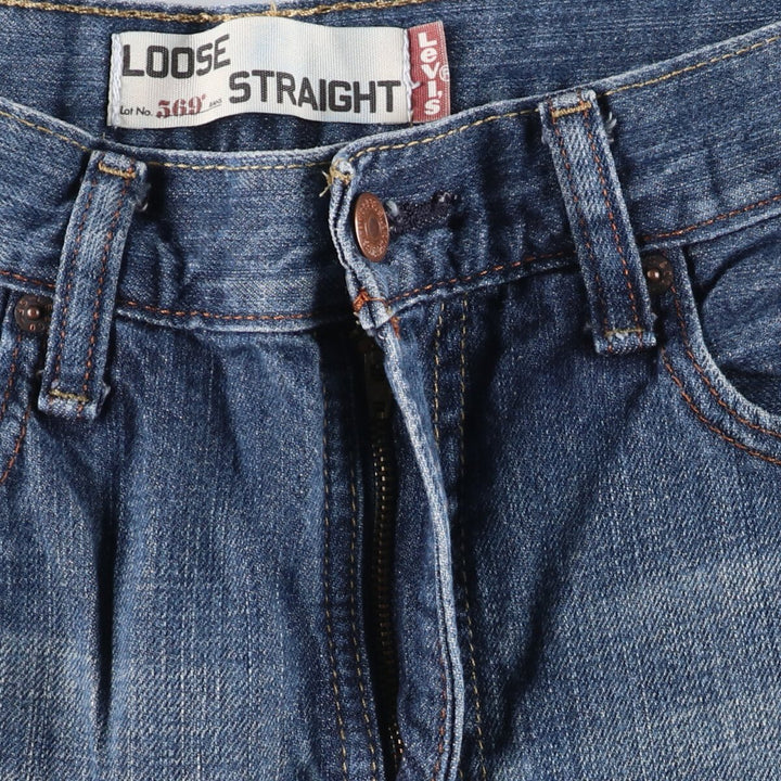 Levi's 569 LOOSE STRAIGHT denim shorts, half pants, men's w31 equivalent cotton blue type Vintage Second Hand