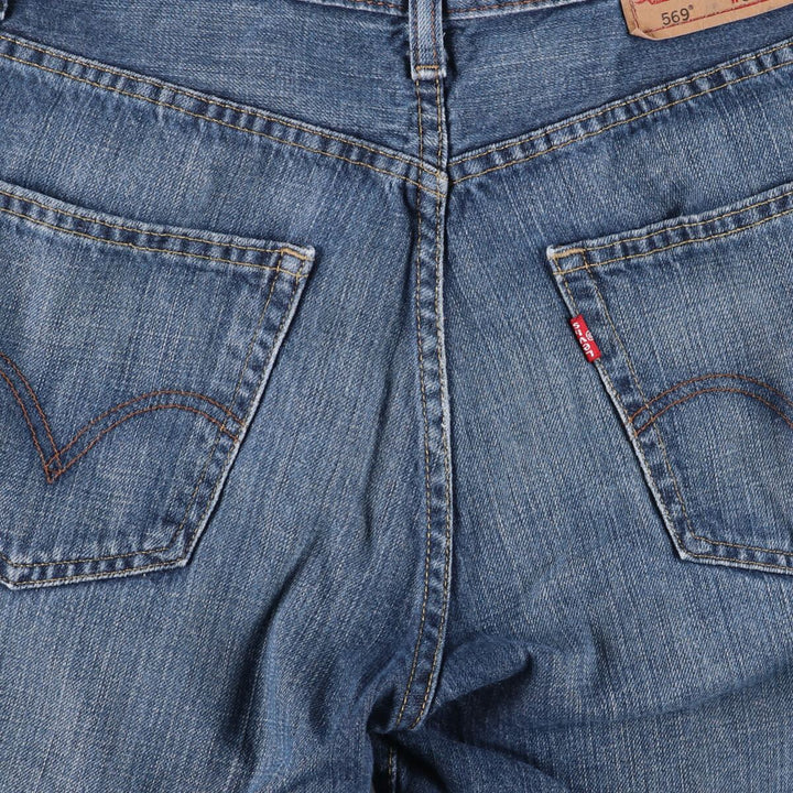 Levi's 569 LOOSE STRAIGHT denim shorts, half pants, men's w31 equivalent cotton blue type Vintage Second Hand