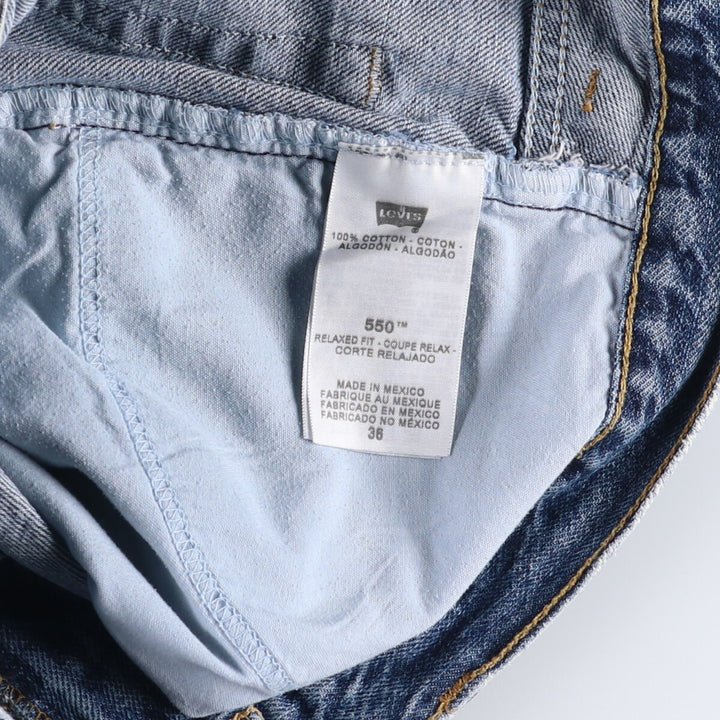 Levi's 550 denim shorts, short pants for men, size W35 cotton blue type Vintage Second Hand