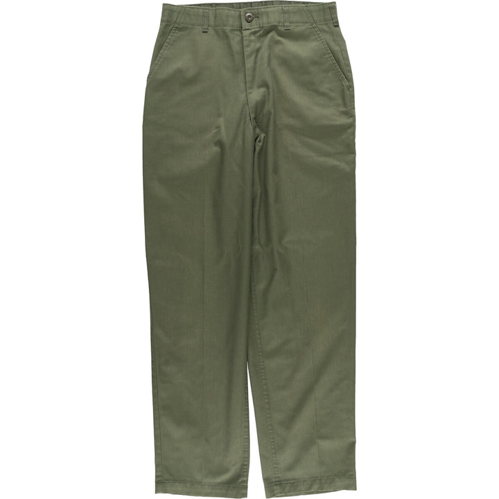 80'S US military genuine military baker pants made in USA 32x31 men's w31 equivalent vintage polyester Khaki type Vintage Second Hand