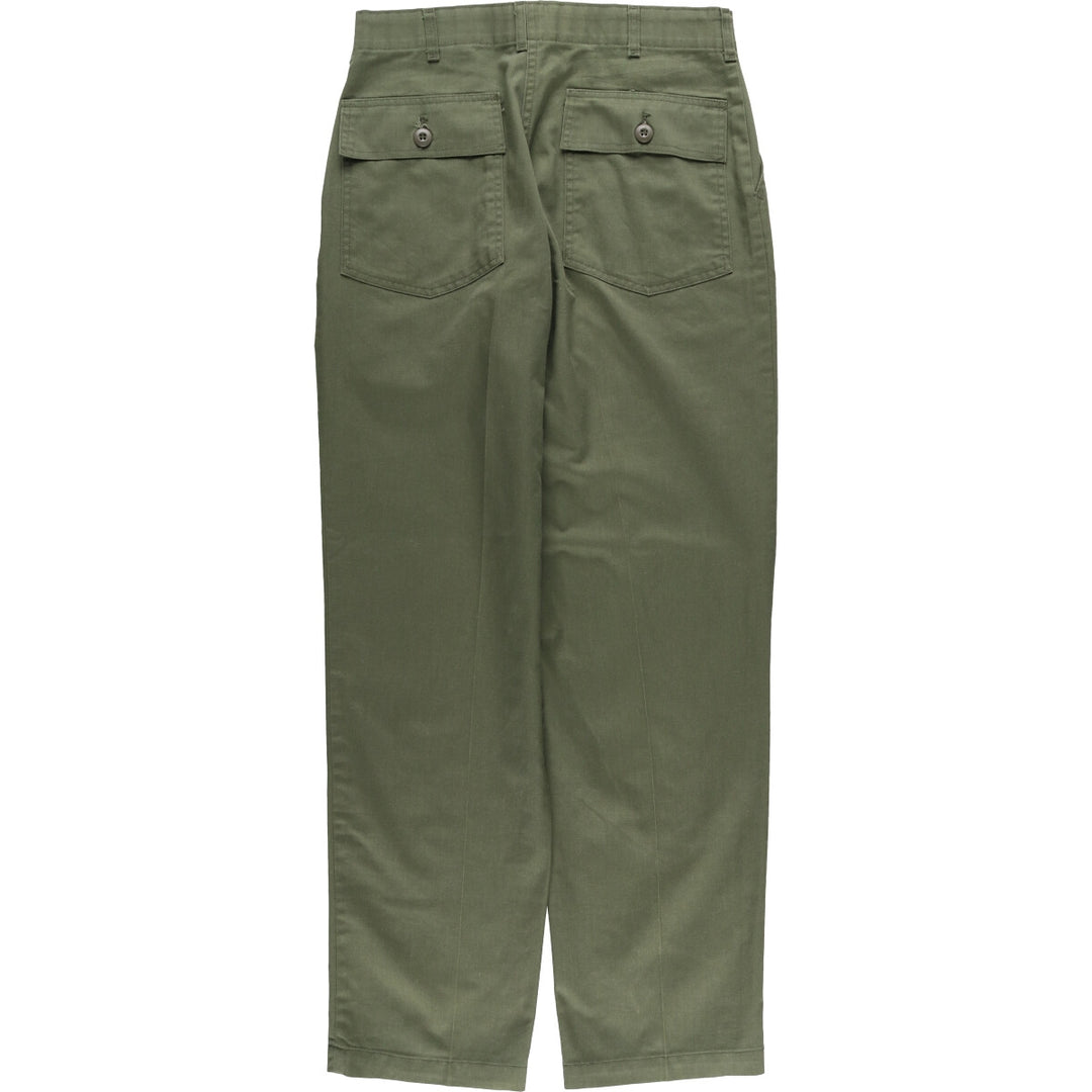 80'S US military genuine military baker pants made in USA 32x31 men's w31 equivalent vintage polyester Khaki type Vintage Second Hand