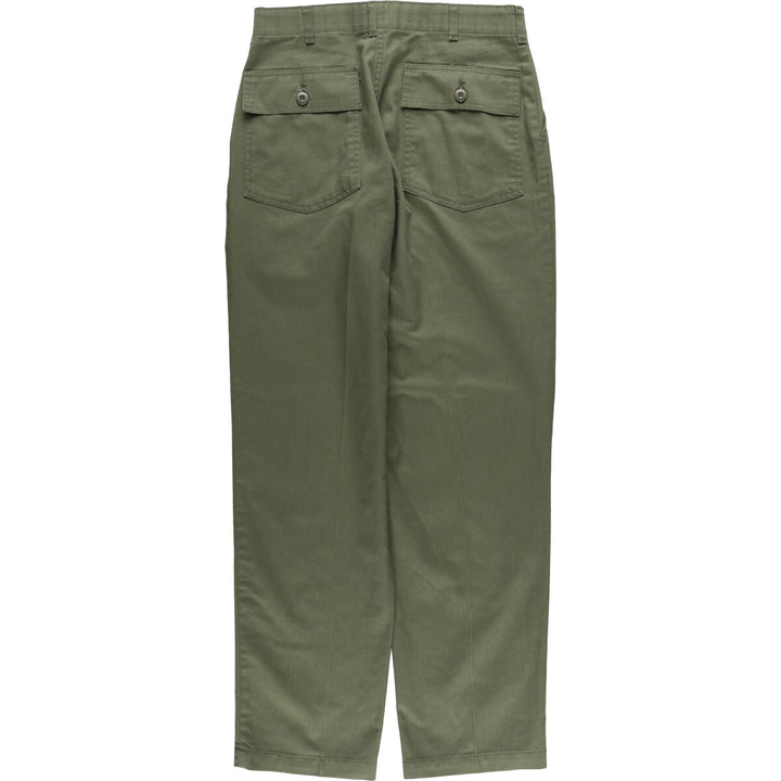 80'S US military genuine military baker pants made in USA 32x31 men's w31 equivalent vintage polyester Khaki type Vintage Second Hand